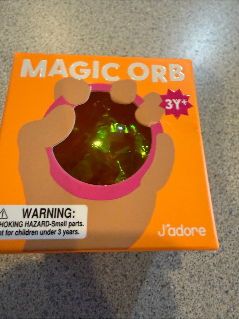 New J'adore Magic Orb Crystal Squishy Ball Sensory Squeeze Squish Toy Orange 3+